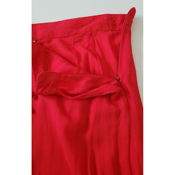 Coco Cabana Women's Asian Large Drk Orange Wide Leg Pants Pockets Tie Side Zip - Picture 5 of 8